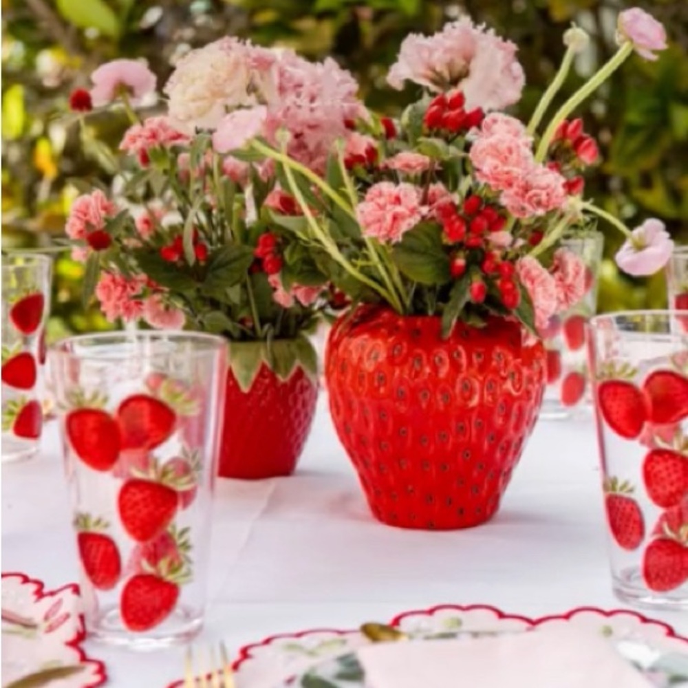 Red Strawberry Vase